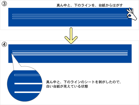 不要な部分をはがす