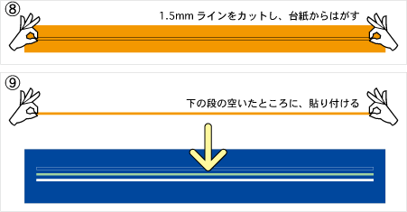 ラインを台紙からはがして、シート合体