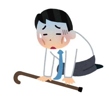 座る男性